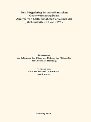 cover image of Der Bürgerkrieg im amerikanischen Gegenwartsbewußtsein